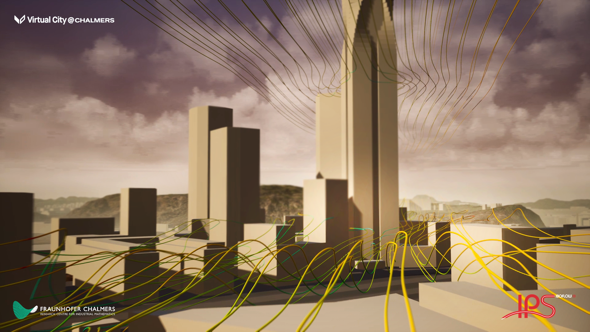 Wind simulation streamlines